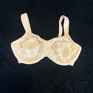 Wacoal Awareness Underwire Bra 85567 Sand Nude Floral Lace 34DD Womens